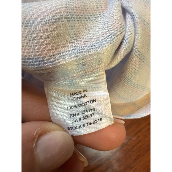 Johnston & Murphy Dress Shirt Mens XL White Multicolor Plaid Check Button Front - Picture 8 of 15